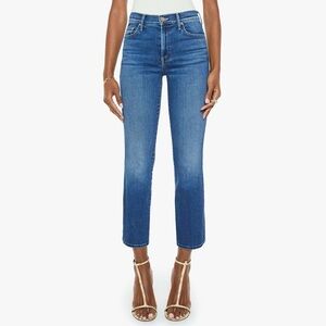 MOTHER The Outsider Ankle Fray Jeans Size 25 Uncharted Waters Blue Designer